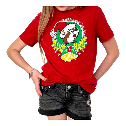Buc-ee's Youth Christmas 2025 Red T-Shirt