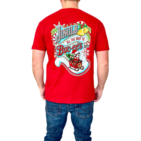 Buc-ee's Adult Christmas 2025 Red T-Shirt