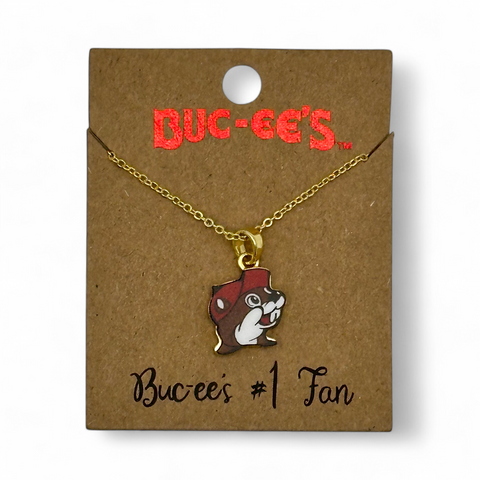 Buc-ee's #1 Fan Beaver Icon Necklace in Gold