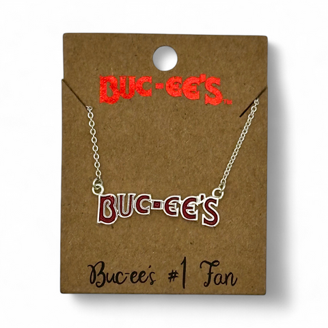 Buc-ee's #1 Fan Logo Necklace in Silver