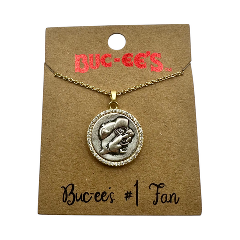 Buc-ee's #1 Fan Dimensional Logo Necklace in Gold