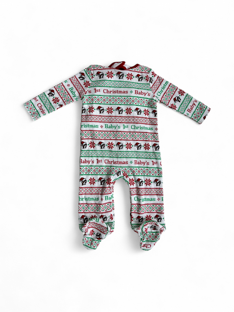 Infant Baby's 1st Christmas Pajamas with Bib