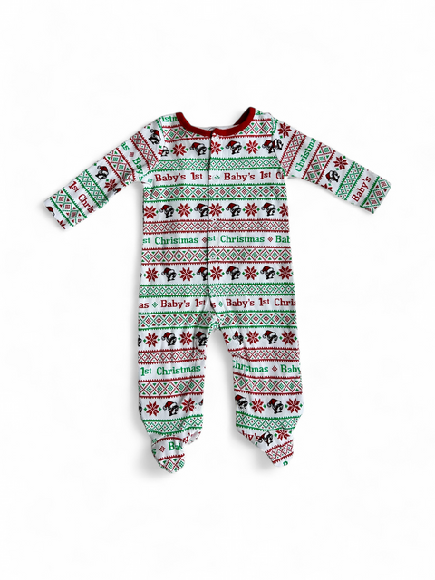 Infant Baby's 1st Christmas Pajamas with Bib