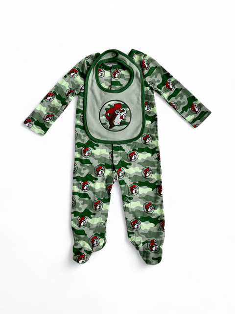 Infant Camo Onesie Pajamas with Bib