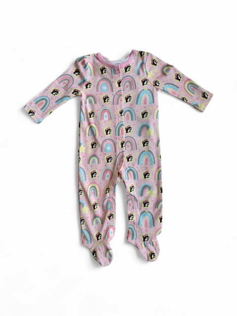 Infant Rainbow Onesie Pajamas with Bib