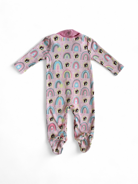 Infant Rainbow Onesie Pajamas with Bib