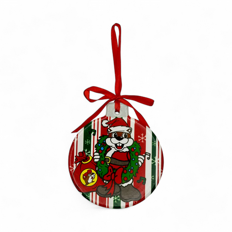 Buc-ee’s Santa Ornament - Wreath, Toy Sack & Festive Stripes