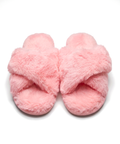 Pink furry slippers - soft and plush material