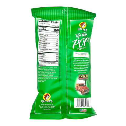 Buc-ee's Tip Top Pop Popcorn - White Cheddar Jalapeno