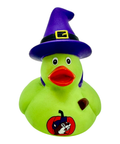 Green rubber ducky - Halloween witch design with cape