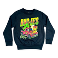 Black youth fleece crew - soft cotton blend