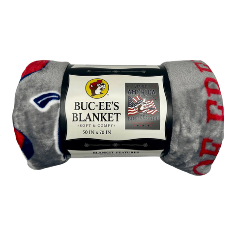 Buc-ee's gray blanket - I love America and Buc-ee's too