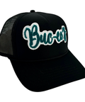Black hat - blue cursive detail
