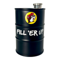 Matte Black Flask - "Fill 'er Up" text detail