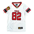 White football jersey - youth size, printed "TEXAS 82"