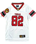 White football jersey - youth size, printed "TEXAS 82"