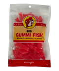 Red gummi fish candy - naturally and artificially flavored