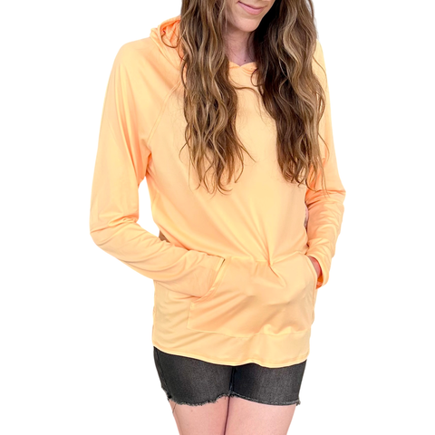 Buc-ee's coral hooded swim shirt - UPF 50+ protection