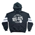 Black hoodie with striped sleeves - comfortable cotton blend