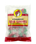 Red and green sour gummies - delicious strawberry flavor