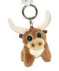 Brown and white keychain - plush material