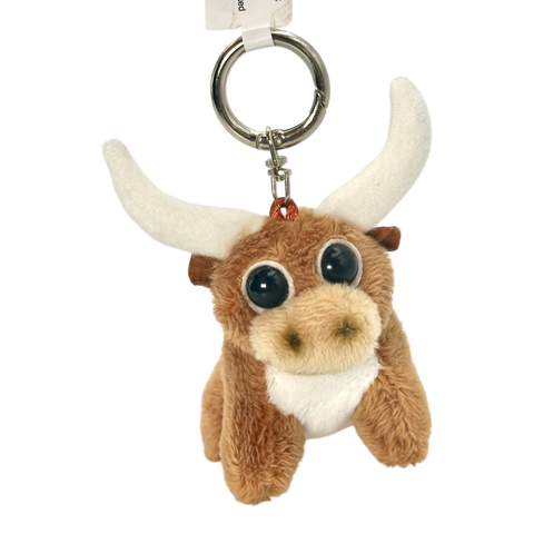 Brown and white keychain - plush material