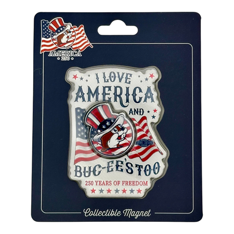 Buc-ee's multi-colored novelty magnet - celebrates 250 years of freedom