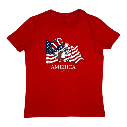 Buc-ee's red youth t-shirt - patriotic design