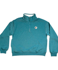 Teal fleece pullover - half zip design