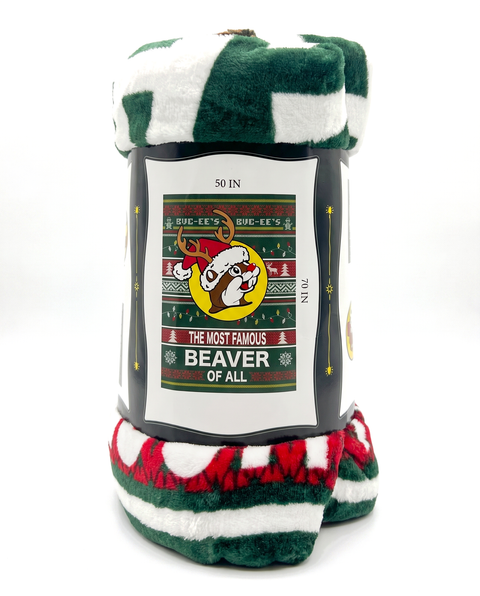 Green and white blanket - festive holiday design