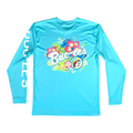 Buc-ee's turquoise long-sleeve shirt - tropical design