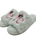 Buc-ee's light mint green slippers - plush comfort for home