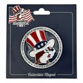 Buc-ee's silver metal magnet - 250 years of freedom detail