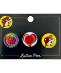 Multi-color button pins - set of three novelty pins