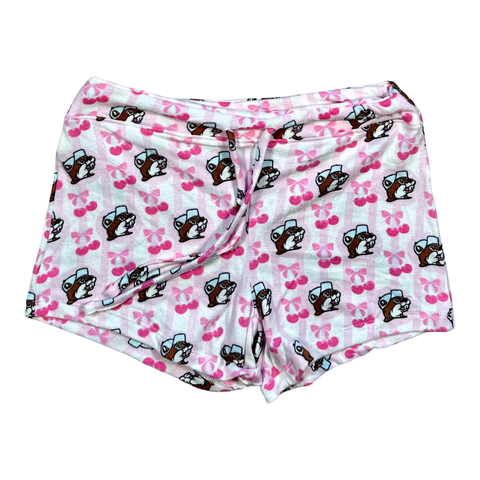 Pink lounge shorts - soft cotton blend material