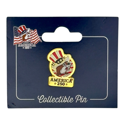 Buc-ee's gold collectible pin - patriotic design