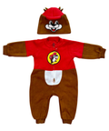 Brown infant union suit - soft fabric for comfort