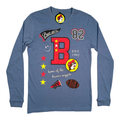 Blue long sleeve tee - graffiti style design