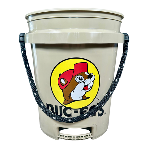 Buc-ee's beige 5 gallon bucket - durable plastic construction