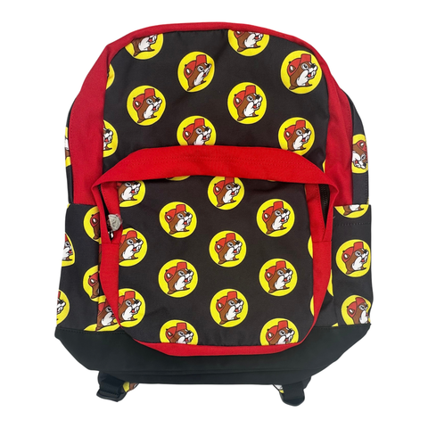 Black and red school backpack - playful design with unique pattern
