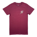 Maroon t-shirt - Adult Running on Faith design