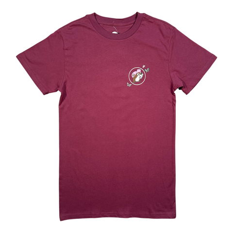 Maroon t-shirt - Adult Running on Faith design