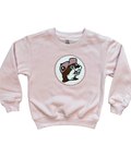 Pink crew sweater - soft chenille material