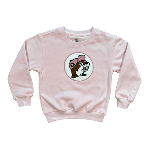 Pink crew sweater - soft chenille material