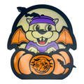 Orange light up decoration - festive Halloween theme