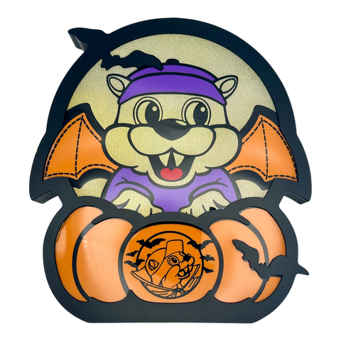 Orange light up decoration - festive Halloween theme