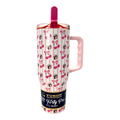 Pink and white tumbler - 40oz capacity