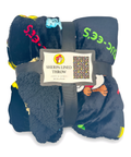 Black sherpa lined throw - soft and cozy fabric