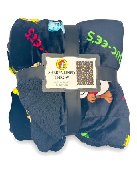 Black sherpa lined throw - soft and cozy fabric