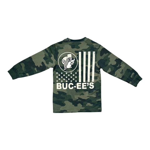 Youth long sleeve camo tee - durable for active play